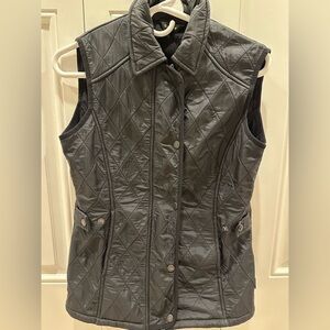 Barbour Quilted Diamond Fleece Lined Zip Snap Button Gilet Waistcoat Vest 4